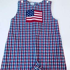 EUC 12 Month Fourth of July Shortall One Piece